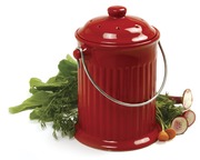 Norpro 1G Ceramic Compost Crock,  Red 93R