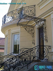  Wrought iron stair railing outdoor - Metal deck railing ideas