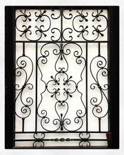 Beautiful Vintage Wrought Iron Window Frames,  Window Grills